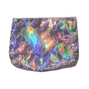 Large Juicy Couture Holographic Women's Cosmetic Makeup Travel Bag Pouch